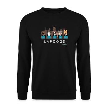 Dogs in suits with laptops | Lapdogs - Unisex Sweatshirt - black - Front - Alina (178cm) & Michal (187cm)