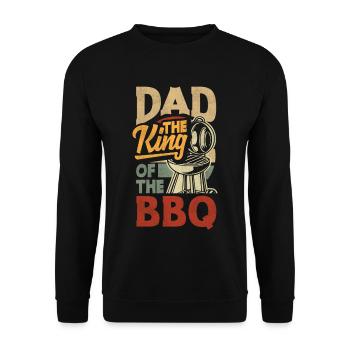 Dad The King Of The BBQ Father's Day Grill - Unisex Pullover - Schwarz - Vorne - Alina (178cm) & Michal (187cm)