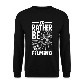 I'D Rather Be Filming Filmmaker - Unisex Pullover - Schwarz - Vorne - Alina (178cm) & Michal (187cm)