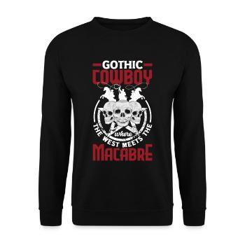 Gothic cowboy where the West meets the macabre - Unisex Sweatshirt - black - Front - Alina (178cm) & Michal (187cm)