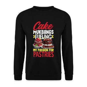 Mukbang and Cake - Unisex Sweatshirt - black - Front - Alina (178cm) & Michal (187cm)