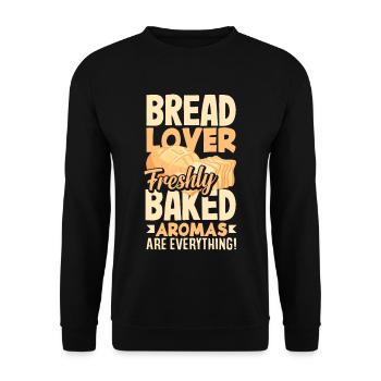 Bread Lover Freshly Baked Aromas Are Everything - Unisex Sweatshirt - black - Front - Alina (178cm) & Michal (187cm)