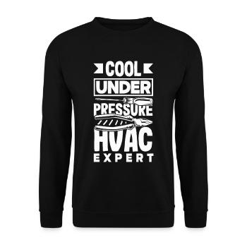 HVAC Expert Technician - Unisex Sweatshirt - black - Front - Alina (178cm) & Michal (187cm)