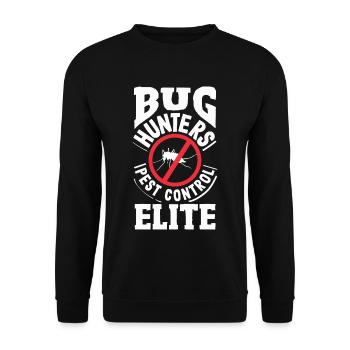 Bug Hunters Pest Control Elite Exterminator - Unisex Sweatshirt - black - Front - Alina (178cm) & Michal (187cm)
