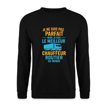 Le meilleur chauffeur routier du monde - Sweat-shirt Unisexe - noir - Devant - Alina (178cm) & Michal (187cm)