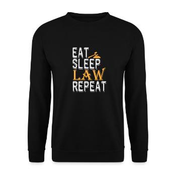 Eat Sleep Law Repeat Shirt Lawyer Law Student - Unisex Sweatshirt - black - Front - Alina (178cm) & Michal (187cm)