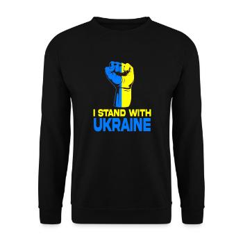Je soutiens l’Ukraine - Sweat-shirt Unisexe - noir - Devant - Alina (178cm) & Michal (187cm)