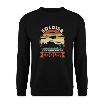 Soldier like a normal man but cooler - Unisex Sweatshirt - black - Front - Alina (178cm) & Michal (187cm)