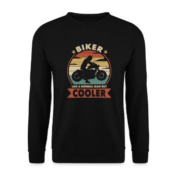 Biker like a normal man, only cooler. - Unisex Sweatshirt - black - Front - Alina (178cm) & Michal (187cm)