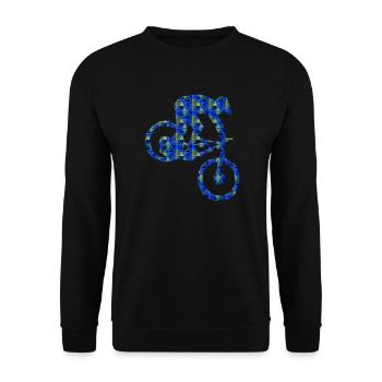 Stoppie Mountain Bike Abstract - Unisex Sweatshirt - black - Front - Alina (178cm) & Michal (187cm)