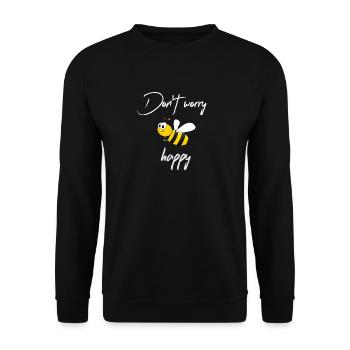Do not worry bee happy / white - Unisex Sweatshirt - black - Front - Alina (178cm) & Michal (187cm)