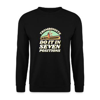 trombone, trombonist, musician, trombone player - Unisex Sweatshirt - black - Front - Alina (178cm) & Michal (187cm)