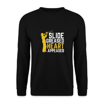 trombone, trombonist, musician, trombone player - Unisex Sweatshirt - black - Front - Alina (178cm) & Michal (187cm)