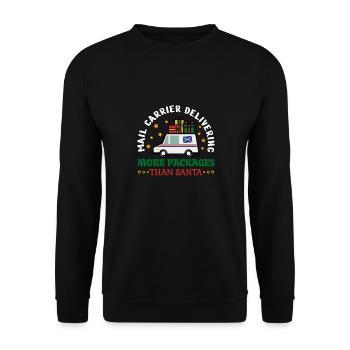 Postman Postman Postman Postman - Unisex Sweatshirt - black - Front - Alina (178cm) & Michal (187cm)