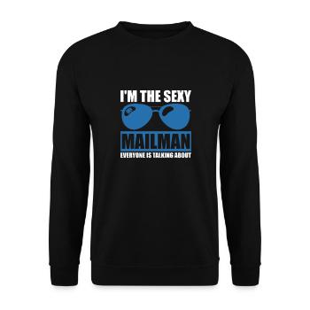 Postman Postman Postman Postman - Unisex Sweatshirt - black - Front - Alina (178cm) & Michal (187cm)