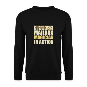 Postman Postman Postman Postman - Unisex Sweatshirt - black - Front - Alina (178cm) & Michal (187cm)