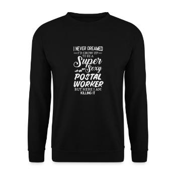 Postman Postman Postman Postman - Unisex Sweatshirt - black - Front - Alina (178cm) & Michal (187cm)