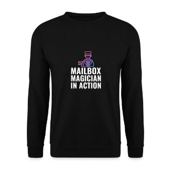 Postman Postman Postman Postman - Unisex Sweatshirt - black - Front - Alina (178cm) & Michal (187cm)