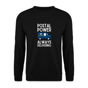 Postman Postman Postman Postman - Unisex Sweatshirt - black - Front - Alina (178cm) & Michal (187cm)