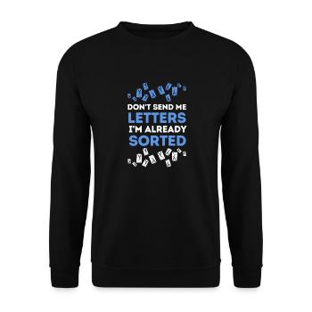Postman Postman Postman Postman - Unisex Sweatshirt - black - Front - Alina (178cm) & Michal (187cm)