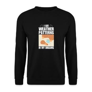 Meteorologie Wortspiel Für Meteorologe Ich Sehe - Unisex Pullover - Schwarz - Vorne - Alina (178cm) & Michal (187cm)