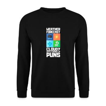 Meteorologie Wortspiel Für Meteorologe Ich Sehe - Unisex Pullover - Schwarz - Vorne - Alina (178cm) & Michal (187cm)