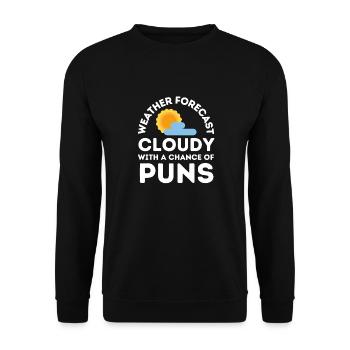 Meteorologie Wortspiel Für Meteorologe Ich Sehe - Unisex Pullover - Schwarz - Vorne - Alina (178cm) & Michal (187cm)
