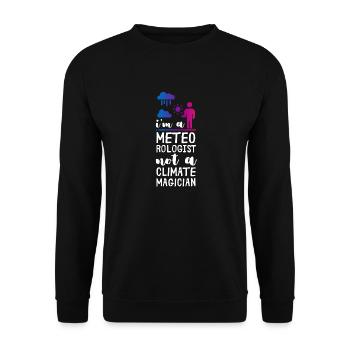 Meteorologie Wortspiel Für Meteorologe Ich Sehe - Unisex Pullover - Schwarz - Vorne - Alina (178cm) & Michal (187cm)