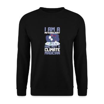 Meteorologie Wortspiel Für Meteorologe - Unisex Pullover - Schwarz - Vorne - Alina (178cm) & Michal (187cm)