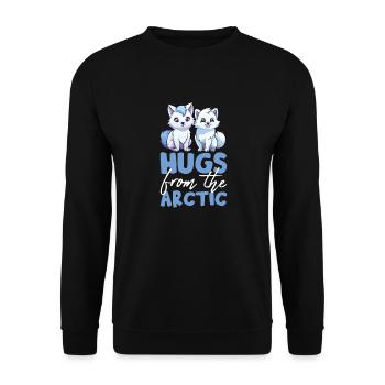 Polar Fox Ice Fox Arctic Fox - Unisex Sweatshirt - black - Front - Alina (178cm) & Michal (187cm)