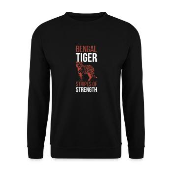 Bengalischer Bengal Tiger - Unisex Pullover - Schwarz - Vorne - Alina (178cm) & Michal (187cm)