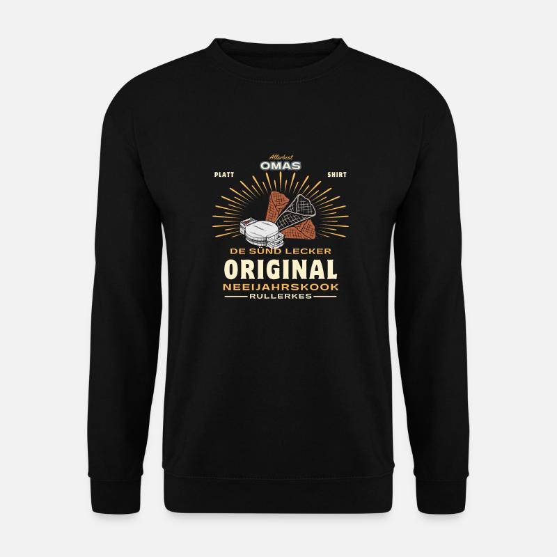 Omas Neujahrskuchen - Unisex Pullover - Schwarz