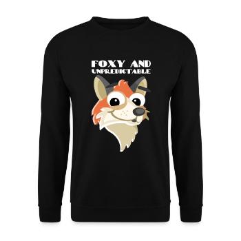 Frecher Fuchs Rotfuchs Foxy And Unpredictable - Unisex Pullover - Schwarz - Vorne - Alina (178cm) & Michal (187cm)