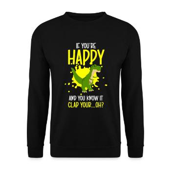 T-Rex Dinos Fossil - Unisex Pullover - Schwarz - Vorne - Alina (178cm) & Michal (187cm)