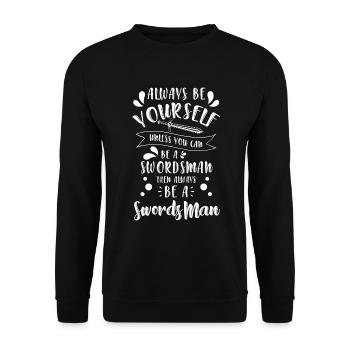 Krieger Säbel Duell - Unisex Pullover - Schwarz - Vorne - Alina (178cm) & Michal (187cm)
