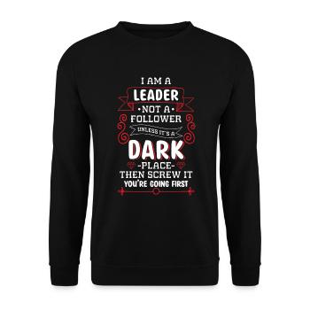 Chef Büro Firma Team - Unisex Pullover - Schwarz - Vorne - Alina (178cm) & Michal (187cm)