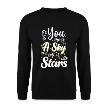 Star Star Moon Wishes - Unisex Sweatshirt - black - Front - Alina (178cm) & Michal (187cm)