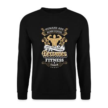 Fitness Trainer Bench Press Training - Unisex Sweatshirt - black - Front - Alina (178cm) & Michal (187cm)