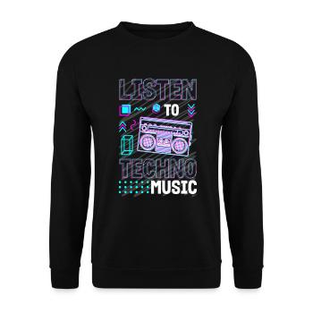 Rave House Musik Dj - Unisex Pullover - Schwarz - Vorne - Alina (178cm) & Michal (187cm)