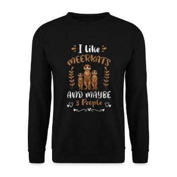 Wildtier Tiere Querstreifen Niedlich - Unisex Pullover - Schwarz - Vorne - Alina (178cm) & Michal (187cm)