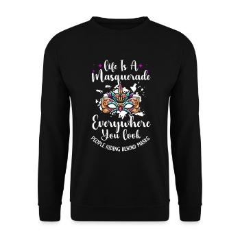 Verkleidung Kostümfest Mardi Gras Fremder - Unisex Pullover - Schwarz - Vorne - Alina (178cm) & Michal (187cm)