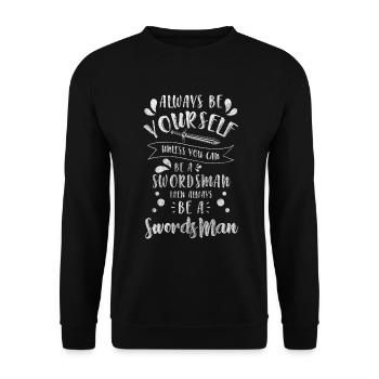 Swordsman Fighting Gladiator - Unisex Sweatshirt - black - Front - Alina (178cm) & Michal (187cm)