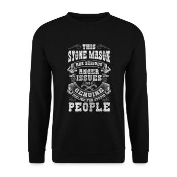 Steinmetz Arbeit Handwerk Handwerker - Unisex Pullover - Schwarz - Vorne - Alina (178cm) & Michal (187cm)