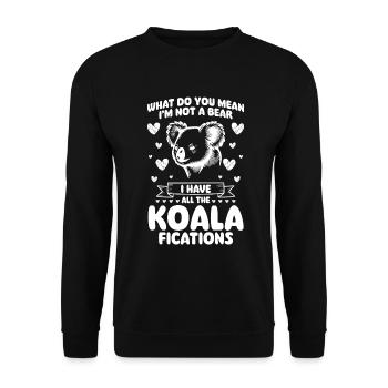 Koala Bear Cute Outback - Unisex Sweatshirt - black - Front - Alina (178cm) & Michal (187cm)