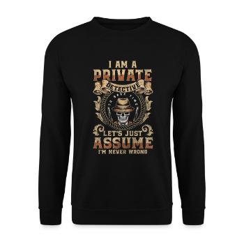 Sniffer, Trace, Sleuth, Sherlock - Unisex Sweatshirt - black - Front - Alina (178cm) & Michal (187cm)