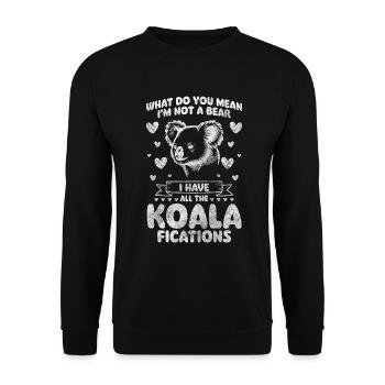 Koala Ours Espèces de la forêt Animal de conservation - Sweat-shirt Unisexe - noir - Devant - Alina (178cm) & Michal (187cm)