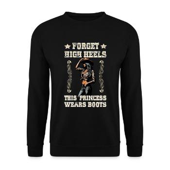 Forget high heels, this princess wears boots - Unisex Sweatshirt - black - Front - Alina (178cm) & Michal (187cm)