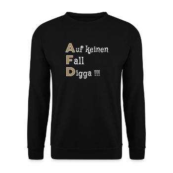 Auf keinen Fall, Digga - Unisex Pullover - Schwarz - Vorne - Alina (178cm) & Michal (187cm)