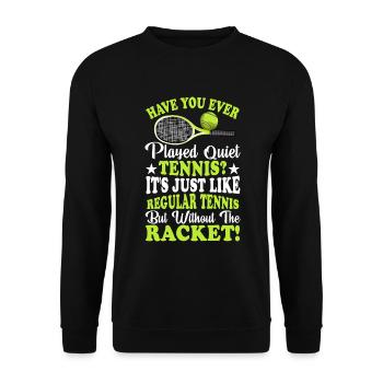 Avez-vous un tennis tranquille joué à des sports amusants - Sweat-shirt Unisexe - noir - Devant - Alina (178cm) & Michal (187cm)