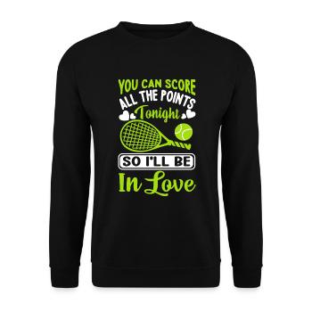 You can make points fun tennis sports player - Unisex Sweatshirt - black - Front - Alina (178cm) & Michal (187cm)